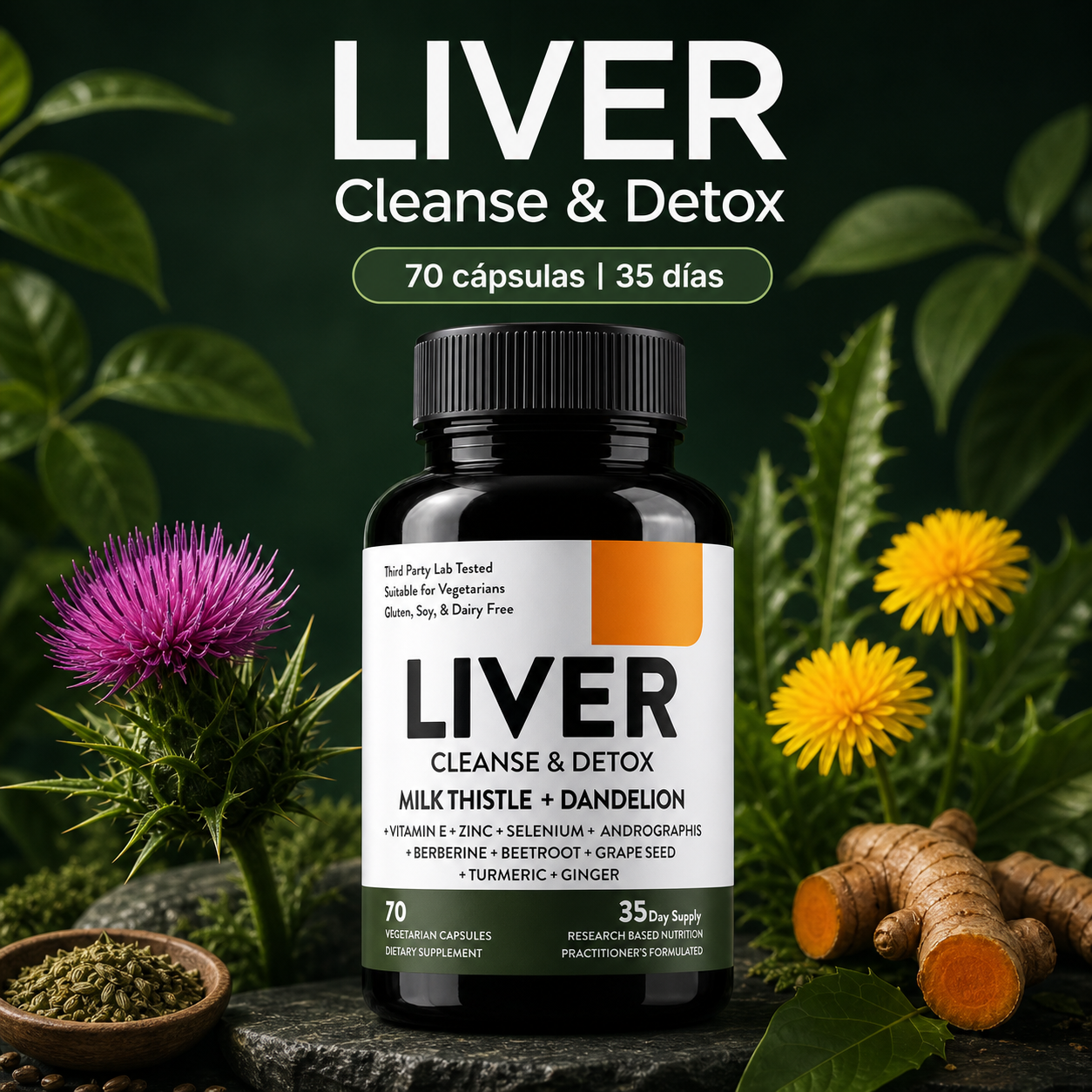 LIVER Cleanse & Detox - Soporte Hepático Natural (70 Cápsulas)