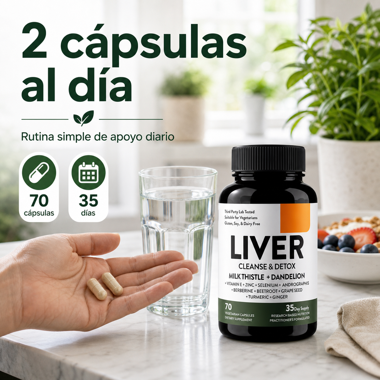LIVER Cleanse & Detox - Soporte Hepático Natural (70 Cápsulas)