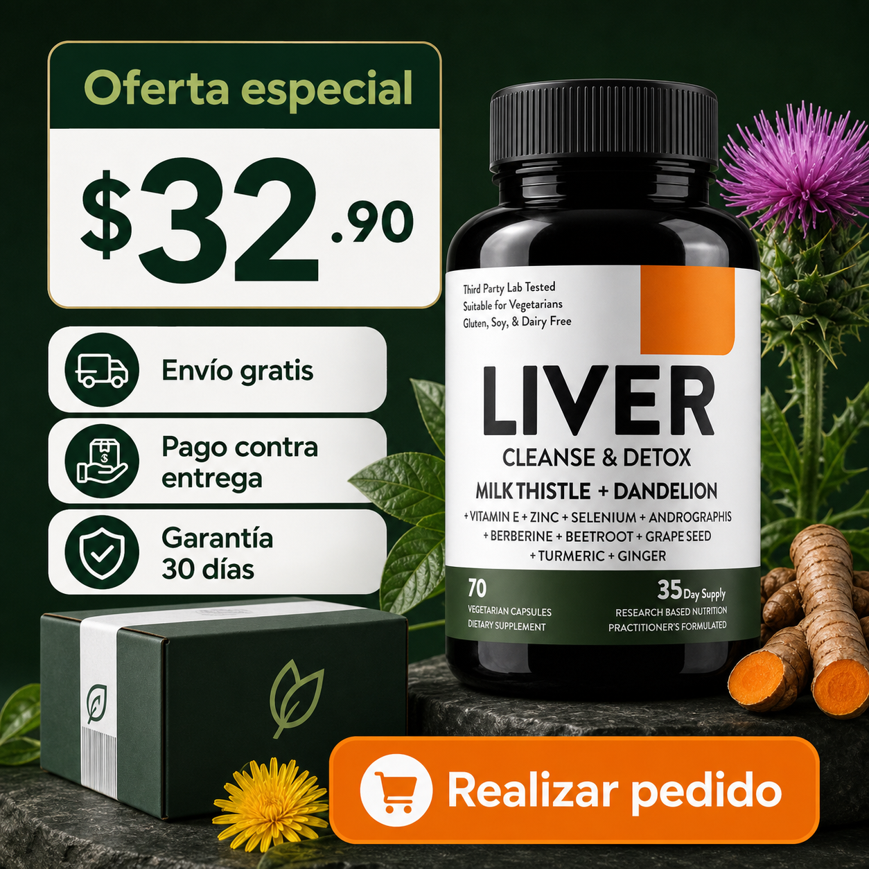 LIVER Cleanse & Detox - Soporte Hepático Natural (70 Cápsulas)